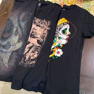 Iron Fist punk Hot Topic pinup sugar skulls goth tops M L